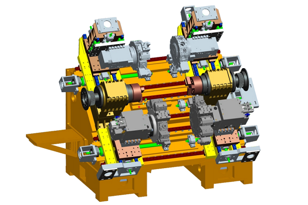 雙主軸四刀塔雙Y軸